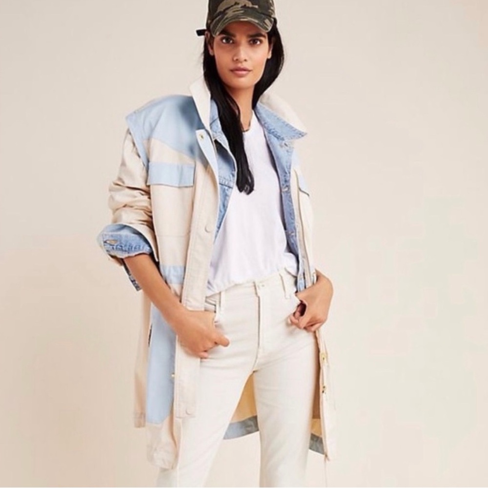 Anthropology color block spring jacket size medium